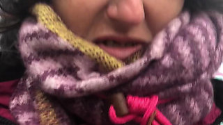 Flashing My Tit with Rock Hard Nip in Fucking Filthy Weather