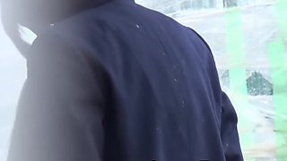 Adriana Chechick & her Japanese friend help one another out with public peeing