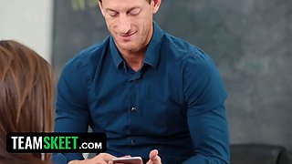 Teamskeet - hot brunette college girl gets punished