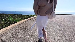 Wild Brunette Becky California Takes My Big Cock on the Beach