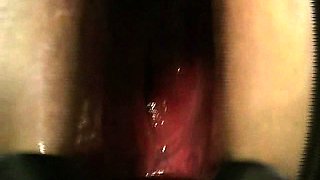 Ass brutally gaped by huge speculum and dildo