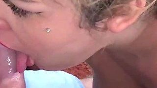 Double Deepthroat and Cum in Mouth - Rebecca and Nicoly with Fan