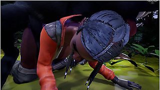 Car Toon In Michigan Dogman Breeds Ebony Milf On Hike Monster Big Cock 3d
