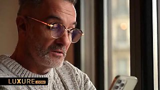 Busty Blonde MILF Threesome with Kristof Cale and Tommy Cabrio - Victoria Nova in Lingerie and Stockings