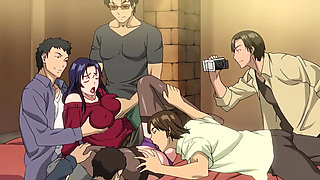 Massive Gangbang for Slutty Cheating Wife on First Casting (Hentai Anime)