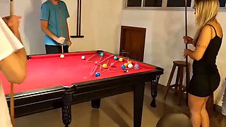 Amateur Latina MILFs Learn Pool and Get Dick in Group Sex