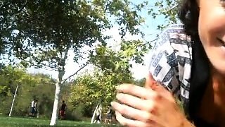Amateur teen fucked outdoors