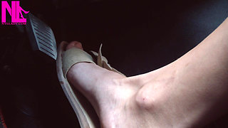 Crazy Barefoot Pedal Pumping on High Way