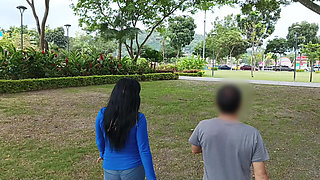 Athletic man finds a stranger in the park and invites her to his house to do kinky things.