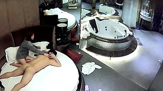 Beautiful brunette caught fucking on hidden cam massage