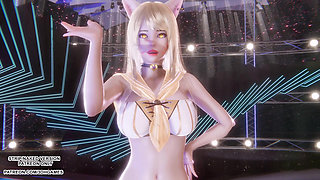 MMD SECRET NUMBER - WHO DIS Ahri Akali Seraphine Kaisa Evelynn Sexy Kpop Dance League of Legends Hentai Uncensored 4K 60FPS