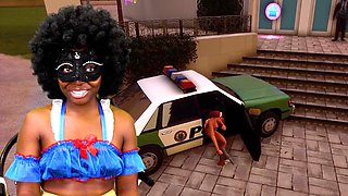Gta vice city, beautiful ebony girl, playing video games