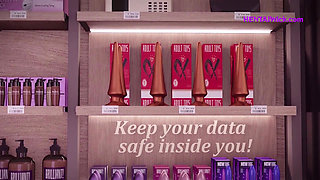 Naughty Babe Caught by the Cleaner Masturbating in a Public Bathroom (3D Porn Anime)