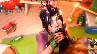 Slutty Fucking Ass Psylocke Deepthroats a BBC at the Beach, Honoka Big Breast Paizuri Cumshot Facial