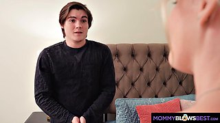 MILF Ms. Kelly Delivers Epic Sloppy Deepthroat Blowjob to Zipped Handyman After His Catch After