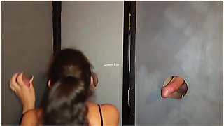 Amateur Gloryhole Cuckold - Whore Wife Sucks Everyones Cocks In Front Of Her Cuckold Husband