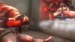 3D BDSM Porn: Sexy Busty Mistress Mounts Her Slave's Dick After Teasing Him With Electro Stimulation