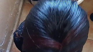 Black Slut Doggystyle and Blowjob White Man in Black Sexy Dress