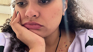 Gassy Milk-intolerant Girl on the Toilet and Farting