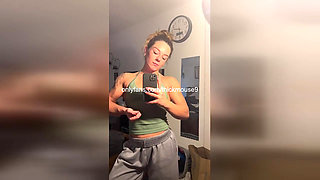 TikTok Yoga Slut's Pussy Lips Flap Open Mid-Stretch!