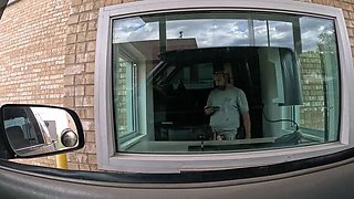 Asian teen Kimiko Fox rips boxers for rough lunch break fuck at work