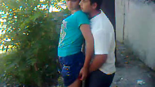 Uzbek young couple outdoors