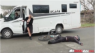 Topless Bangvan Rv Driver Jennifer Mendez Distracts Passing Cyclist Steve Q
