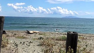 French Beach Tease Turns into Wild Anal Adventure