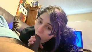 Alt girl Therealsweetpetite deepthroats and rides big black cock passionately