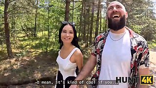 Hunt4k. beauty with Natural Tits cheated in public