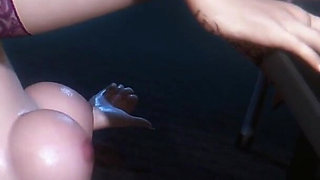 3D Big Boobs Cosplay Model Cheating with Big Dick