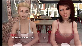 Three-dimensional triangle featuring big-assed brunettes and a blonde teen in an erotic adventure