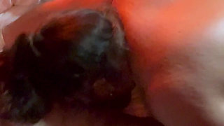 Swallowing His Load After Banging His Balls With Her Nipple Weights