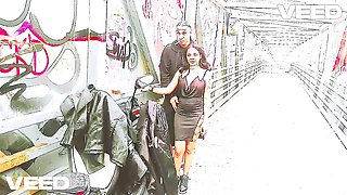 Outside Public Reality Manhattan Park Outside Films Couple With Camera Man