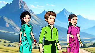 Secret Affair - Busty girls gives cartoon blowjob to big dicked boyfriend