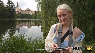 HUNT4K. Hunter found a young and tight pussy in the park and fucked her roughly afterwards