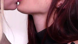 Lelya Mult & Milka Way - Steamy Lesbian Kissing and Masturbation