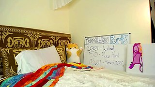 Sexy amateur teen with big boobs gives blowjob