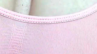 Bbwbootyful playing with my big boobs in work toilet