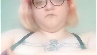 Amputated Fat BBW Playing with Her Huge Tits - Amateur Slow Motion