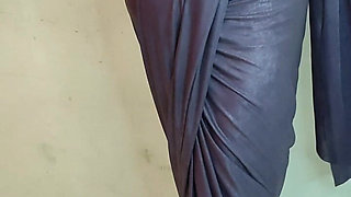 Indian BBW Wife Saree Blouse Peticot Nude Dance