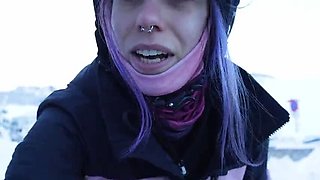 French Amateur Vlog: Outdoor Blowjob in Courchevel Forest with Big Natural Tits