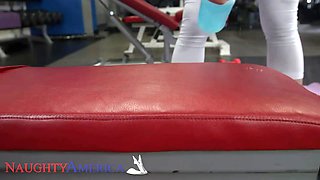 Sexy and fit Riley Jacobs gives one wet workout on a big cock