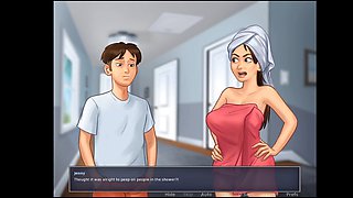 Helping the sexy cougar widow next door in summertime saga