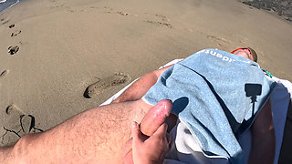 Risky Blowjob on the Beach From Stranger Hot MILF