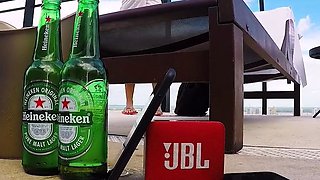 Fetish threesome cumshot and piss shower