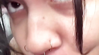 Sloppy Dildo Sucking in the Backseat