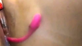 Wet Pantyhose Masturbation With Dildo