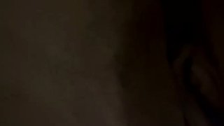 Busty curly brunette with big boobs fucks on couch