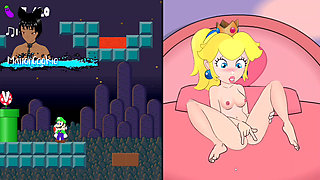 Luigi's camera - Watching Princess Peach finger her pussy